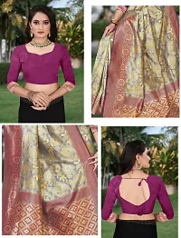 Stylish Multicoloured Art Silk Saree With Blouse Piece For Women-thumb2