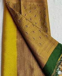 Stylish Golden Art Silk Saree With Blouse Piece For Women-thumb3