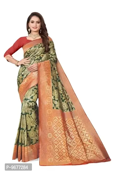 Kanjeevaram Silk Saree| Indian Ethnic Wear | Traditional Women's Sari-thumb0