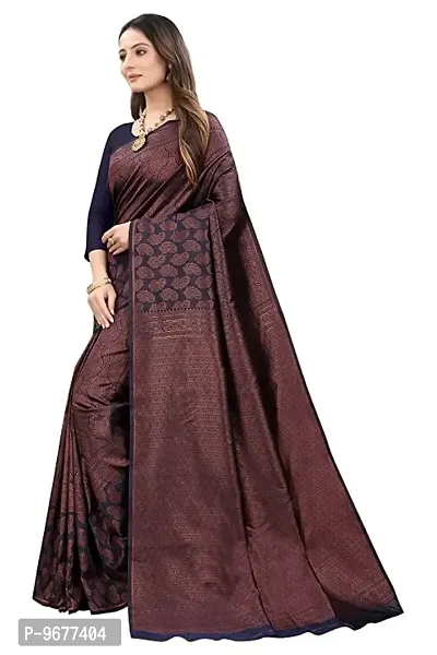 Premium Silk Saree Pure Vintage Fabric Blouse Soft 100% Banarasi Wear | Indian Ethnic Wear |Traditional Wedding Party Woven Sarees (NAVY BLUE)