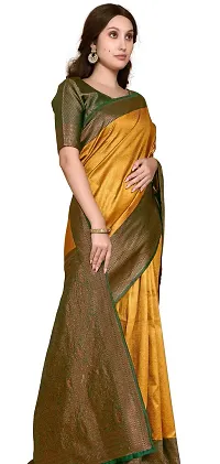 Stylish Golden Art Silk Saree With Blouse Piece For Women-thumb4