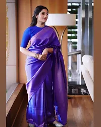 Stylish Blue Art Silk Saree With Blouse Piece For Women-thumb4