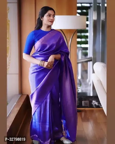 Stylish Blue Art Silk Saree With Blouse Piece For Women-thumb5