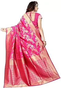 Women's Premium Soft Silk Saree Zari Vintage Indian Blouse 100% Woven Sarees Handwoven Fabric Traditional Women's Sari-thumb1