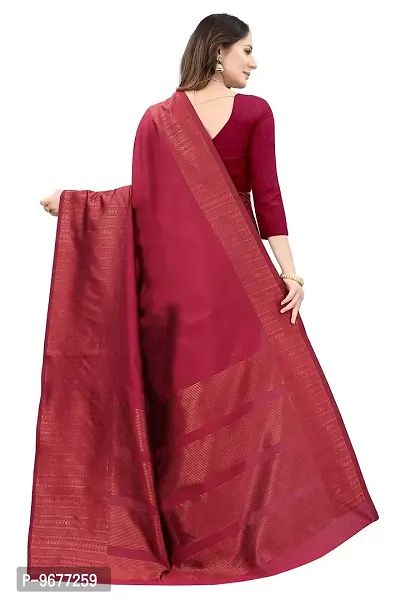 Kanchipuram Printed Ethnic Silk Saree | Indian Ethnic Wear | Traditional Women's Wedding Piece Bollywood Designer (MAROON)-thumb3