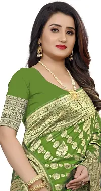 Banarasi Silk Saree | Indian Ethnic Wear | Traditional Women's Wedding Piece Bollywood Designer (GREEN)-thumb4