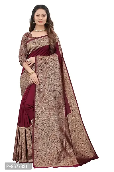 Smooth Kanjeevaram Silk Saree Pure Zari Traditional Women's Sari-thumb0