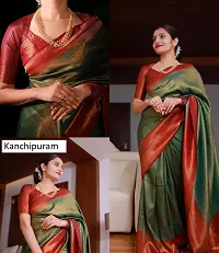 Stylish Green Art Silk Saree With Blouse Piece For Women-thumb3