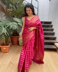 Stylish Pink Art Silk Saree With Blouse Piece For Women-thumb1