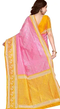 Stylish Pink Art Silk Saree With Blouse Piece For Women-thumb4