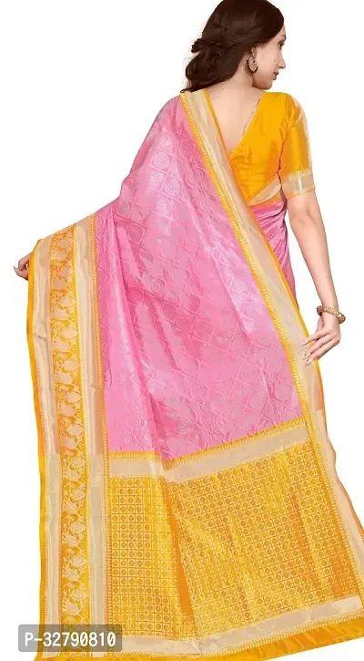 Stylish Pink Art Silk Saree With Blouse Piece For Women-thumb5