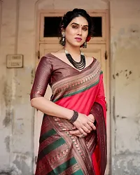 Elegant Art Silk Kanjeevaram Jacquard Saree With Blouse Piece-thumb3