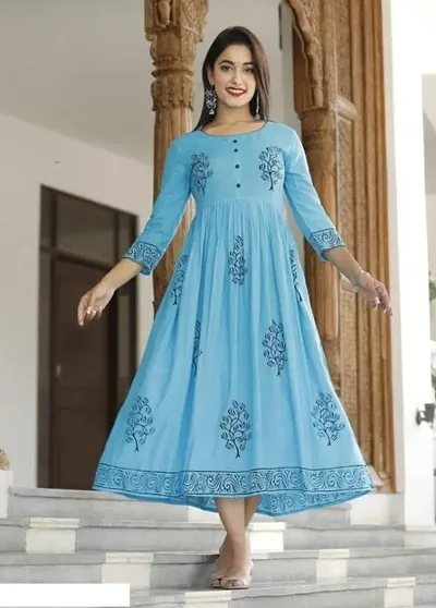 Classic Rayon Anarkali Kurti for Womens