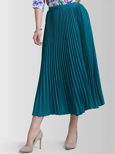 Midi Length Flared Skirt for Women