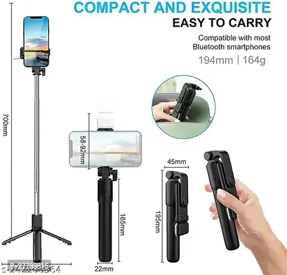 Extendable Flash 3-in-1 Selfie Stick Tripod with Bluetooth Remote-thumb2
