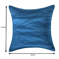 CASA-NEST Solid Color Cushion Cover,Size=16x16,Color =Blue,Decorative Living Room Cushion/Bed Cushion CC001-thumb2