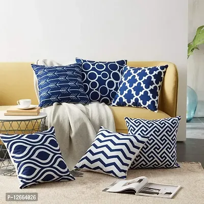 CASA-NEST Set of 5 Designer Decorative Throw Pillow/Cushion Covers with Heavy Zip & Premium Making , Multicolour (16x16) (Multi3)