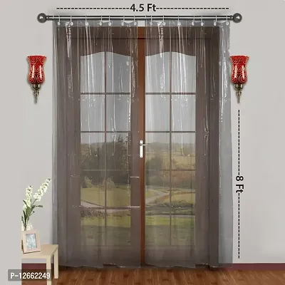 CASA-NEST King Size Premium Clear Transparent PVC Ac Curtain,0.15 mm,4.5 ft x 8 ft Curtain0018-thumb0