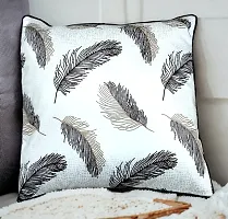 CASA-NEST Premium HD+Foil Print Leaf Cushion Cover,Pack of 5 Pc,Bed Cushion/Decorative Sofa Cushion (Size:16x16Inch) (Multi 3)-thumb2