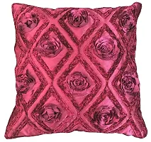 CASA-NEST Premium Cutwork Rose Print Cushion Cover, Pack of 5 Pc, Bed Cushion/Decorative Sofa Cushion (Size:16x16Inch) (Multi 4)-thumb1