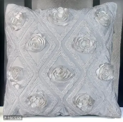 CASA-NEST Premium Cutwork Rose Print Cushion Cover, Pack of 5 Pc, Bed Cushion/Decorative Sofa Cushion (Size:16x16Inch) (Multi 3)