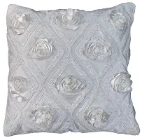 CASA-NEST Premium Cutwork Rose Print Cushion Cover, Pack of 5 Pc, Bed Cushion/Decorative Sofa Cushion (Size:16x16Inch) (Multi 3)-thumb1