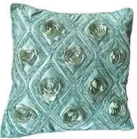 CASA-NEST Premium Cutwork Rose Print Cushion Cover, Pack of 5 Pc, Bed Cushion/Decorative Sofa Cushion (Size:16x16Inch) (Multi 6)-thumb1