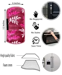 CASA-NEST Fridge Handle Grip Cover for Oven/Refrigerator,Leaves Design Fridge Covers,Knitting Washable Cover Used for All Brands Single/Double Door SafeShock Proof with Dirt Free-2Piece (Pink)-thumb1