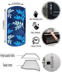 CASA-NEST Fridge Handle Grip Cover for Oven/Refrigerator, Leaves Design Fridge Covers, Knitting Washable Cover Used for All Brands Single/Double Door Safe  Shock Proof with Dirt Free-2Piece (Blue)-thumb3