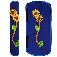 CASA-NEST Fridge Handle-Grip Cover for Oven/Refrigerator,Flower Design Fridge Cover, Velvet Washable Fridge Cover Used for All Brands Single/Double Door Safe Shock Proof with Dirt Free-2Piece. (Blue)-thumb1