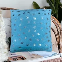 CASA-NEST Soft Fur Gold Print Cushion Cover,Set of 5 Pcs, Size 16x16 Inch, Premium Super Soft Fabric, Designer Cushion Cover for Children/Kids/Sofa/Bedroom/Restaurants, Square Shape (Aqua)-thumb1