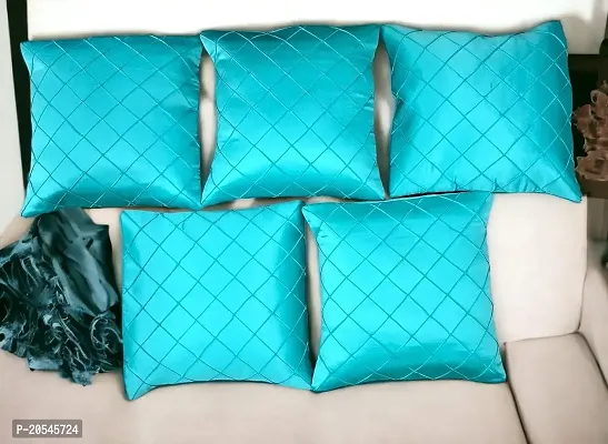 CASA-NEST Premium Foam pentak Cushion Cover,Pack of 5 Pc,Bed Cushion/Decorative Sofa Cushion (Size:16x16Inch) (Royal Aqua)