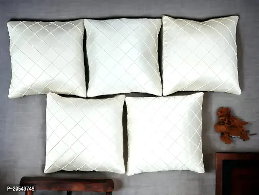 CASA-NEST Premium Foam Pintex Cushion Cover,Pack of 2 Pc,Bed Cushion/Decorative Sofa Cushion (Size:20x20Inch) (White)-thumb0