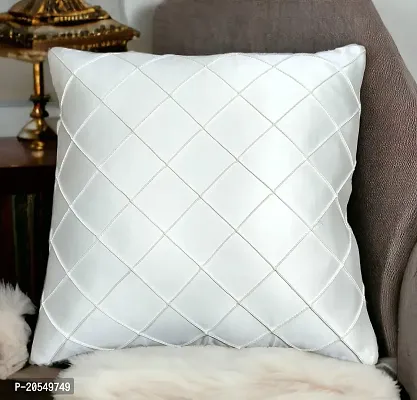 CASA-NEST Premium Foam Pintex Cushion Cover,Pack of 2 Pc,Bed Cushion/Decorative Sofa Cushion (Size:20x20Inch) (White)-thumb3