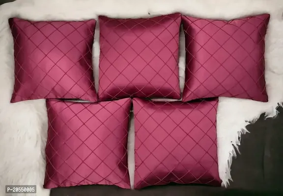 CASA-NEST Premium Foam Pintex Cushion Cover,Pack of 2 Pc,Bed Cushion/Decorative Sofa Cushion (Size:20x20Inch) (Maroon)-thumb0