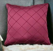 CASA-NEST Premium Foam Pintex Cushion Cover,Pack of 2 Pc,Bed Cushion/Decorative Sofa Cushion (Size:20x20Inch) (Maroon)-thumb2
