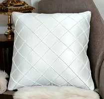 CASA-NEST Premium Foam Pintex Cushion Cover,Pack of 2 Pc,Bed Cushion/Decorative Sofa Cushion (Size:24x24Inch) (White)-thumb2