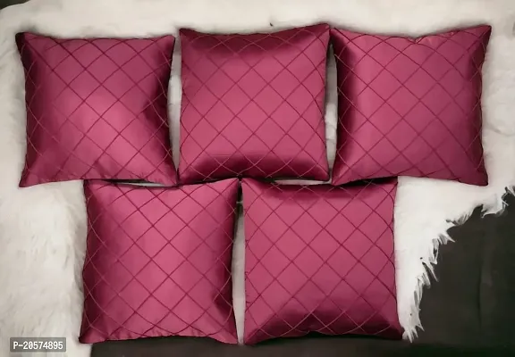 CASA-NEST Premium Foam pentak Cushion Cover,Pack of 2 Pc,Bed Cushion/Decorative Sofa Cushion (Size:16x16Inch) (Maroon)-thumb0