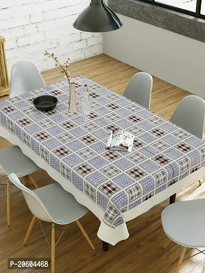 CASA-NEST 2- 4 Seater PVC Table Cover; Brown  Purple Checks; Anti Slip; 40x60 Inches; printed001