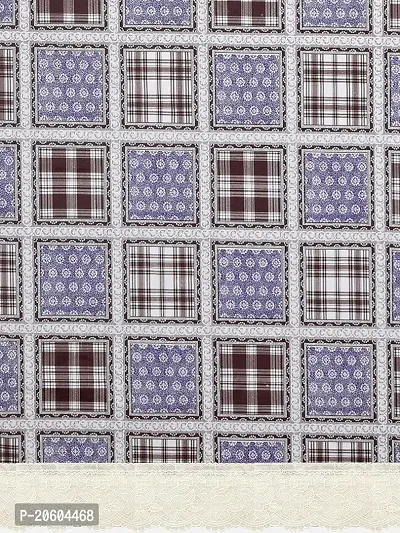 CASA-NEST 2- 4 Seater PVC Table Cover; Brown  Purple Checks; Anti Slip; 40x60 Inches; printed001-thumb3