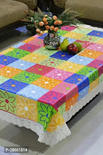 CASA-NEST Thick Rectangular Rectangular Center Table Cover for 4-6 Seaters, 54x78 (Width x Length}inch (Multicolour) printed002