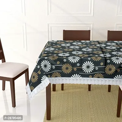 CASA-NEST PVC 6-8 Seater Plastic Dining Table Cover (60x90-inches, Beige)-Printed003