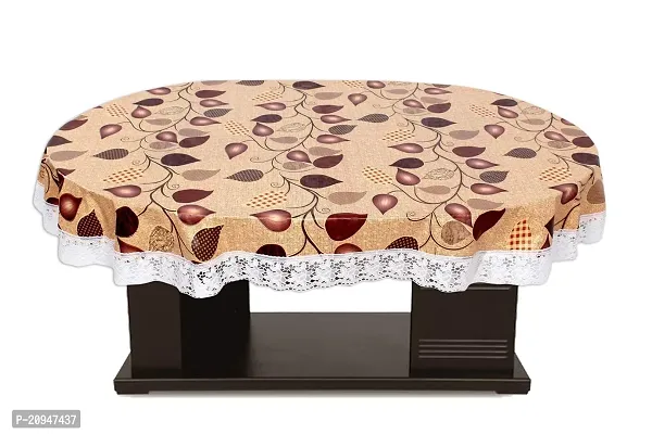 CASA-NEST Thick PVC Printed Dining Table Cover, 6-8 Seater Size 60-90 Oval Waterproof Easy to Clean, Multi Color printed009-thumb0