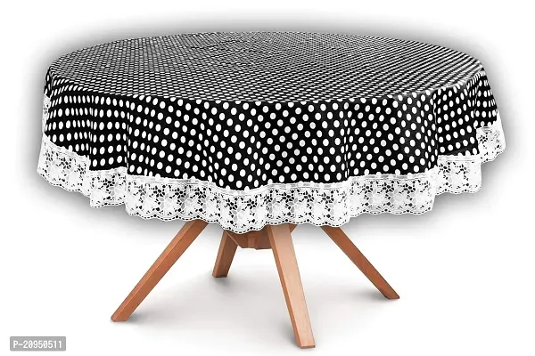 CASANEST 4 Seater Round Table Cover Polka Dot Print 60 inches Diameter printed006-thumb0