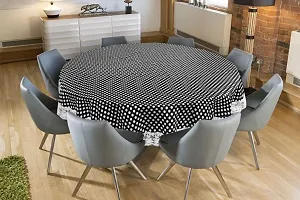 CASANEST 4 Seater Round Table Cover Polka Dot Print 60 inches Diameter printed006-thumb2