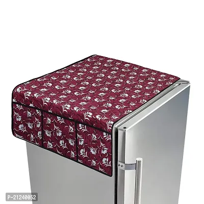 CASA-NEST Floral Pink Printed Designer Fridge Top Cover-thumb0