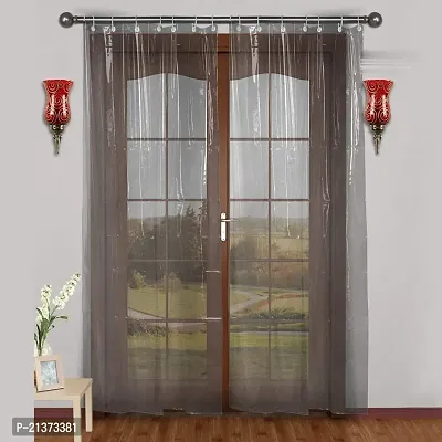 CASA-NEST PVC Transparent Shower/AC Curtain 9ft (WidthxHeight-54 x108 or 4.5ft)-thumb0