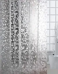 CASA-NEST PVC Shower Curtain 3 D Stone Design Bathroom Curtain- 4.5 FT X 7 Feet OR 54 INCH X84 INCH,White Stone008-thumb1