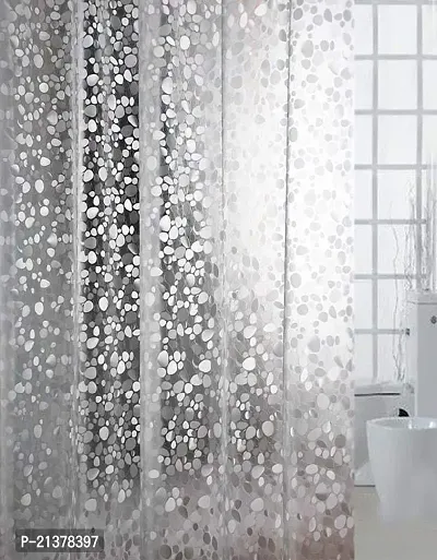 CASA-NEST PVC Shower Curtain 3 D Stone Design Bathroom Curtain- 4.5 FT X 7 Feet OR 54 INCH X84 INCH,White Stone008-thumb2