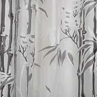 CASA-NEST PVC Floral Bamboo Design Shower/partition Curtain with 8 Hooks (4.5feetx9feet) , ( 54x108 Inches), Grey ,Waterproof CS Tulip009-thumb2